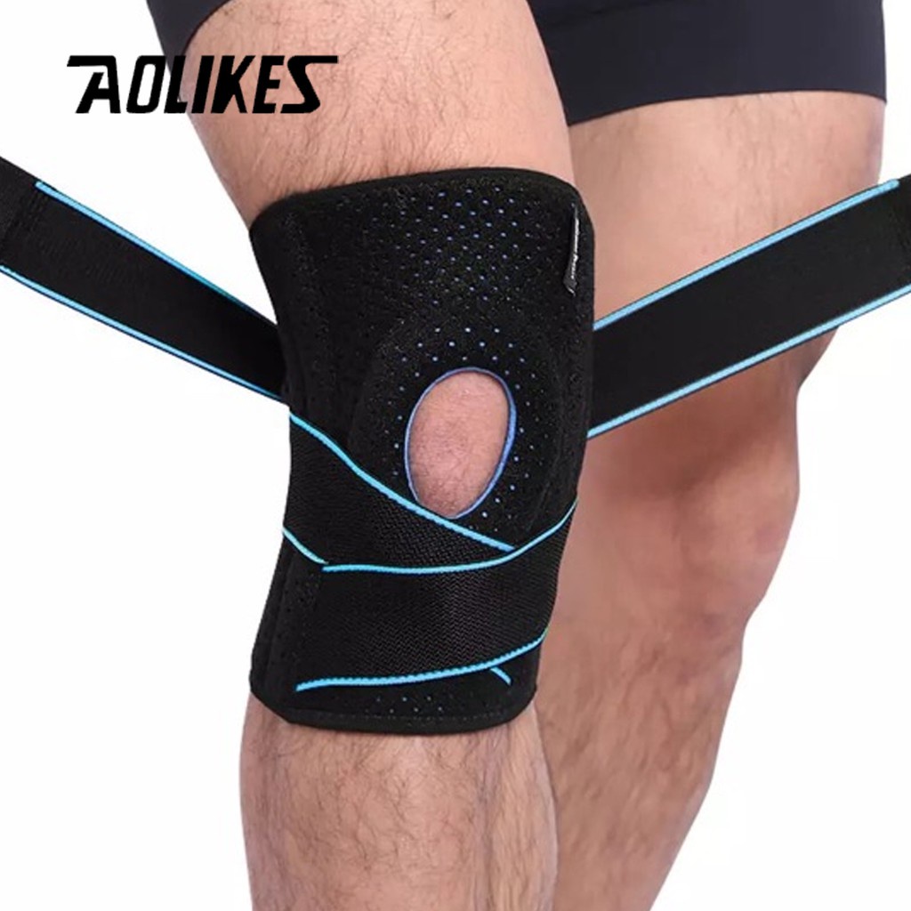 護膝 AOLIKES 7909 1PCS 護膝專業運動安全護膝凝膠墊護膝繃帶綁帶女士男士