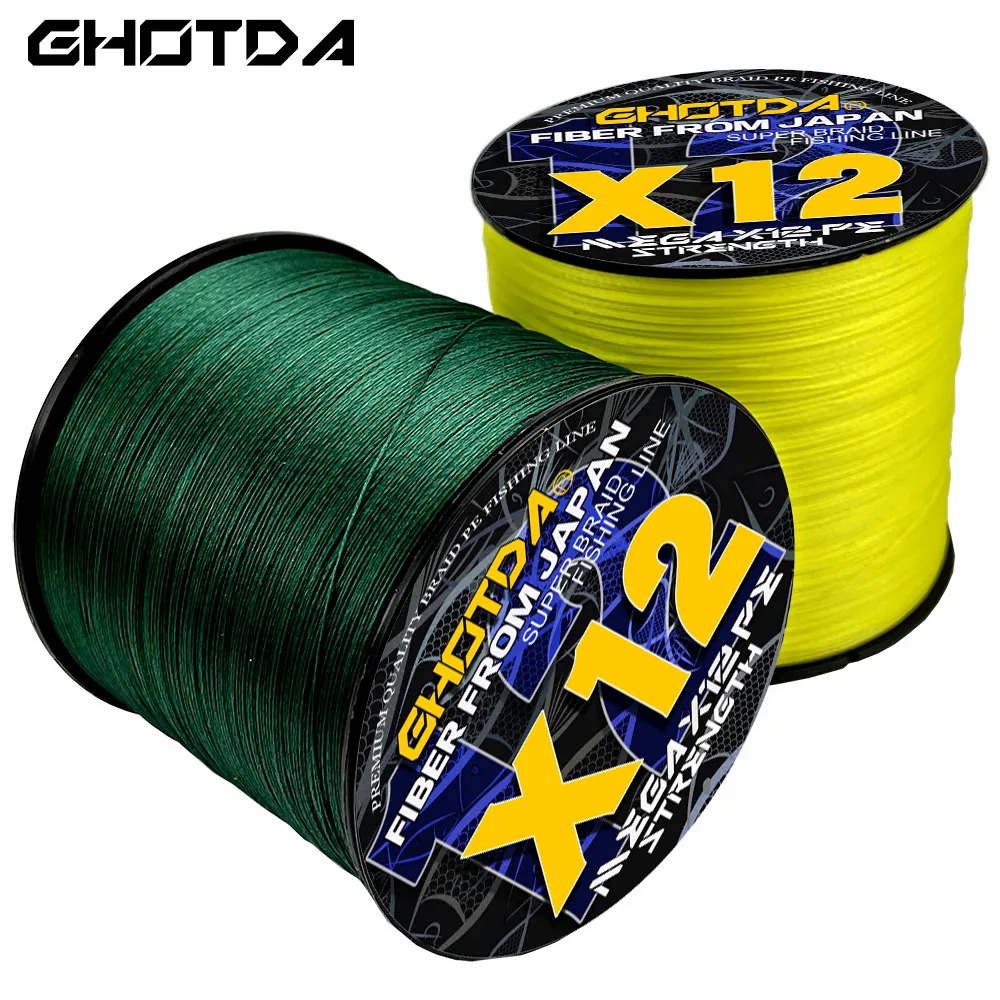 Ghotda POWER PRO 9X 12X 編織釣魚線 300/500M 20-120lb 超級 PE 釣魚線編織