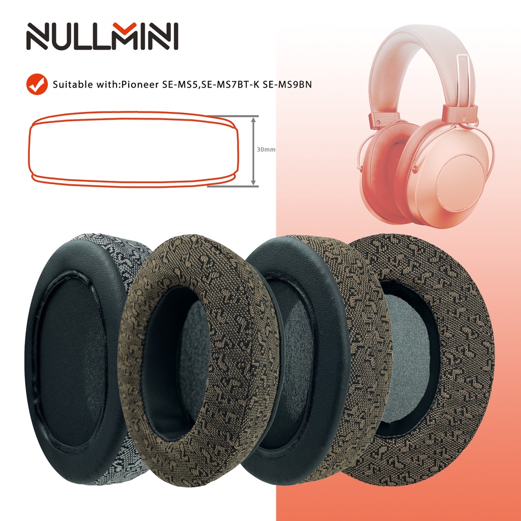 Nullmini 替換耳墊適用於 Pioneer SE-MS5、SE-MS7BT-K SE-MS9BN 耳機耳墊耳罩耳機