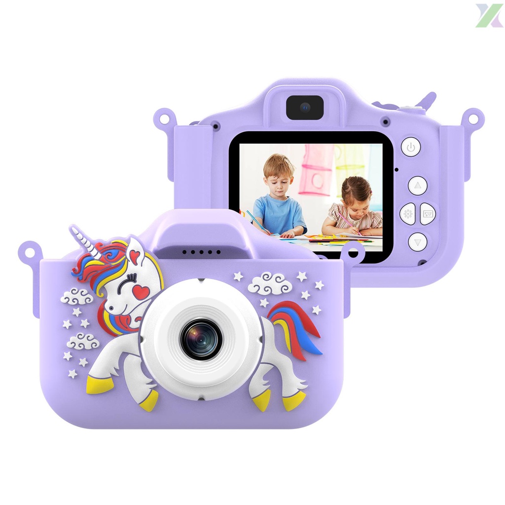 可愛數位相機兒童相機 48MP 高清兒童相機兒童自拍相機適合男孩和女孩