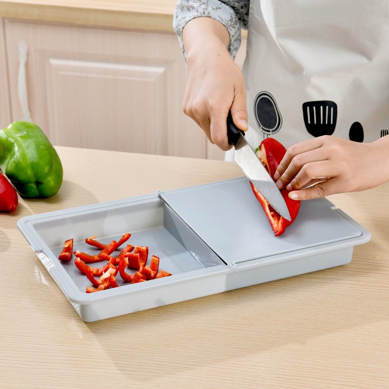 日式三合一砧板廚房多功能翻蓋切菜板家用水果蔬菜塑料瀝水籃案板