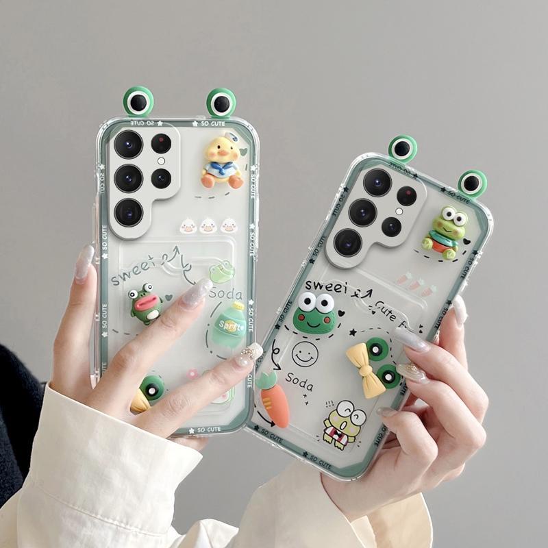 SAMSUNG 幸福青蛙 S23 Ultra 手機殼 新款 可愛 潮流 感 百搭 簡約風 全包式 軟殼