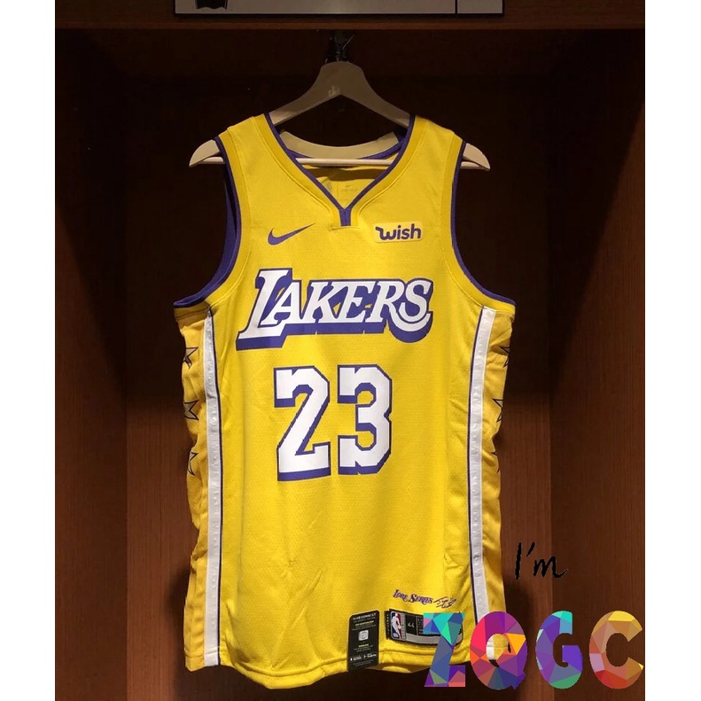 高品質 NBA球衣 湖人 James 23 詹姆斯 Lebron 勒布朗 城市版黃 Nike 球迷版 球衣 NBA
