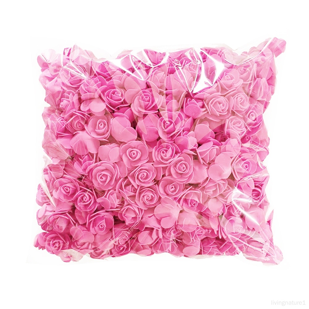 50件玫瑰泰迪熊  3 釐米 PE 泡沫玫瑰頭人造花家居裝飾 花環婚禮情人節  DIY 禮物