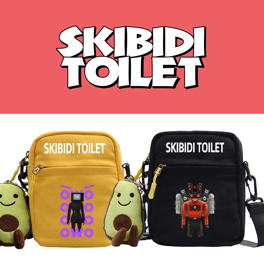 Skibidi Toilet 馬桶人小方包男女學生高顏值動漫印花單肩斜跨包側背包