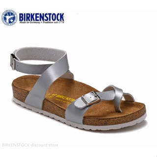 BIRKENSTOCK 勃肯雅拉女鞋經典軟木銀色啞光涼鞋34-43