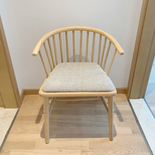 『One home』北歐實木餐椅牛角家用休閑Y椅酒店咖啡廳公主椅扶手靠背洽談椅子