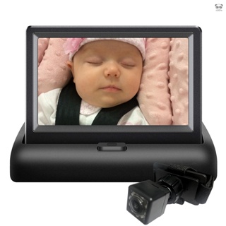 車用嬰兒攝像頭 4.3 英寸車用顯示屏 帶紅外夜視即插即用 具有寬廣清晰的視野 可輕鬆觀察嬰兒的一舉一動