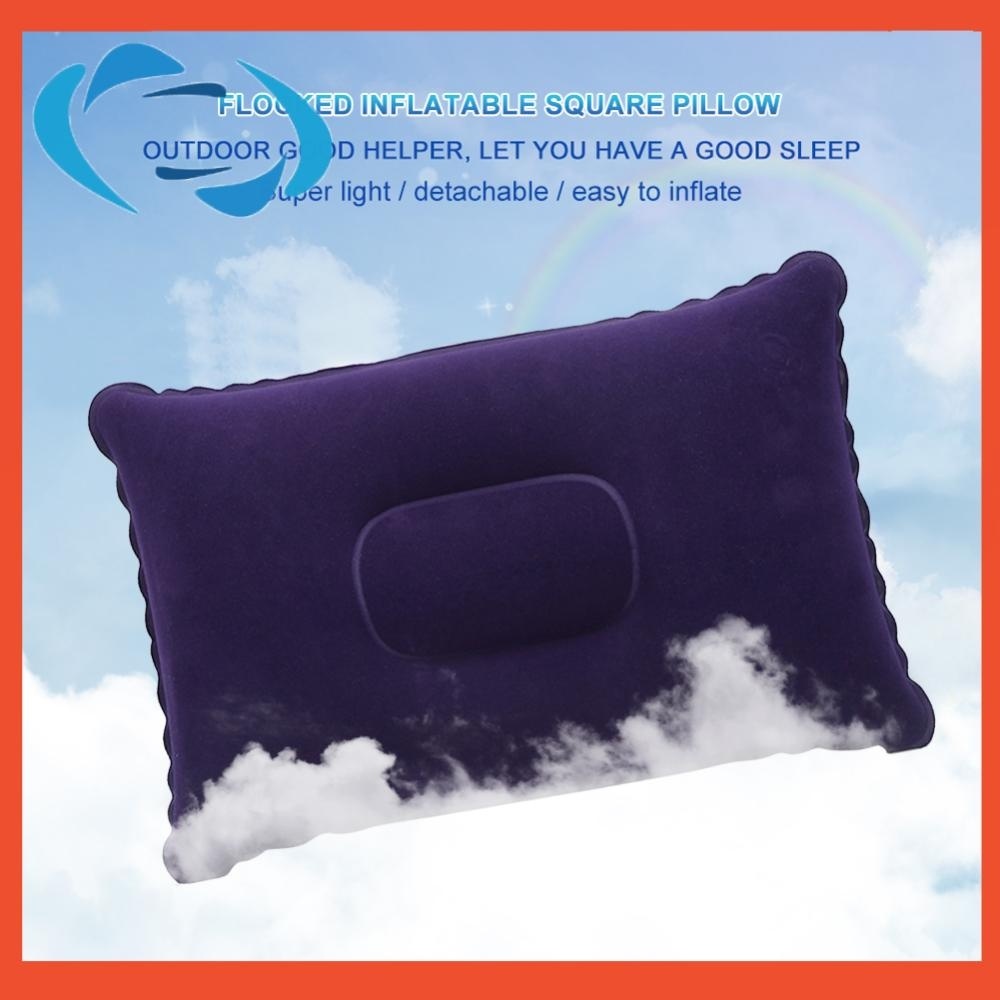 [starshine1.tw] 戶外pvc枕頭旅遊露營厚植絨長方形充氣枕頭午睡伴侶方型枕（有頻道）