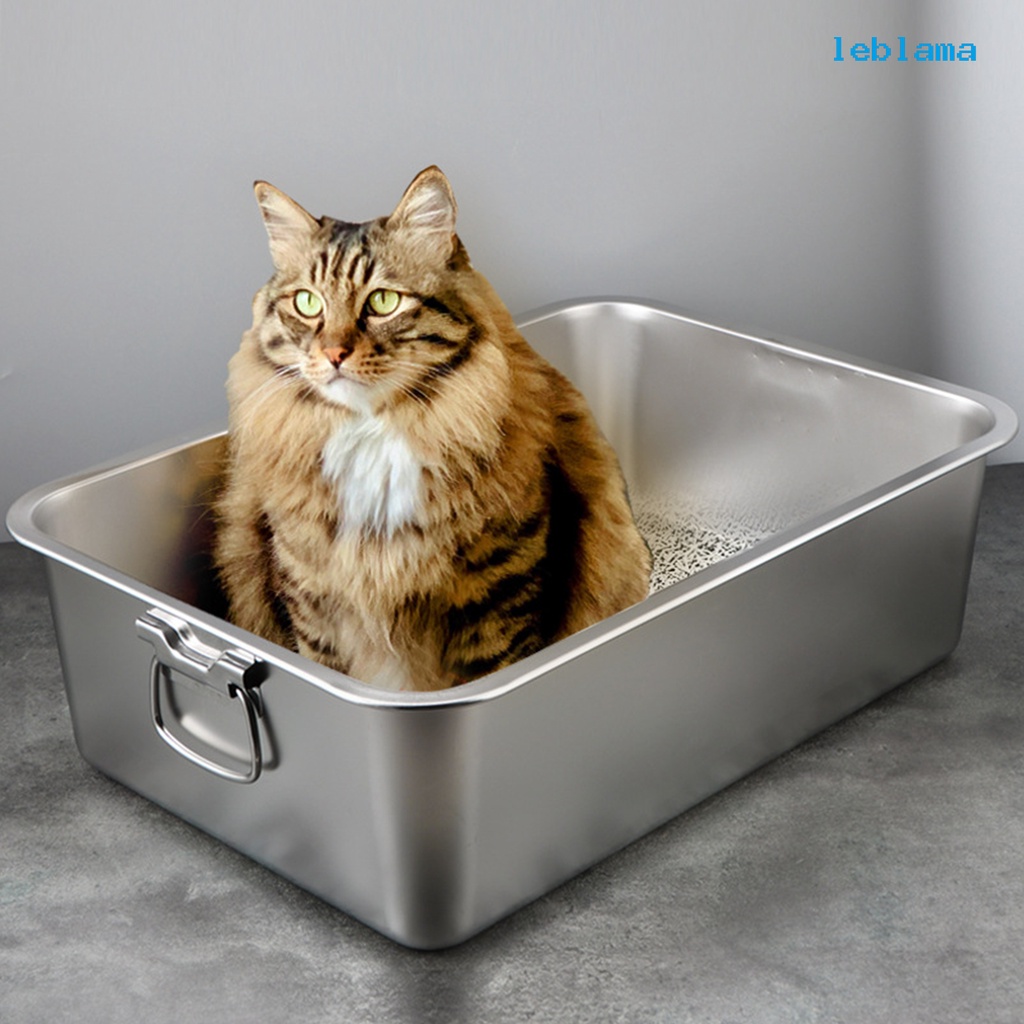 [LBA] 不鏽鋼貓砂盆一件式開放式貓咪用品家用洗澡盆耐摔超大號貓廁所