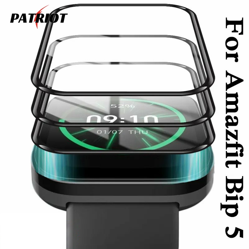 防刮全覆蓋超薄膜/智能手錶保護配件兼容 Amazfit Bip 5/高清透明弧形邊緣屏幕保護膜/