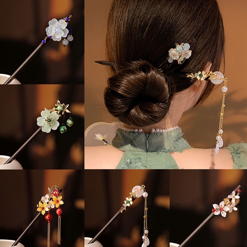 韓國花朵復古髮簪 新款流蘇時尚髮簪