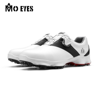 Pgm MO EYES 系列防水軟中底男士高爾夫球鞋帶旋鈕鞋帶和防滑鞋底設計