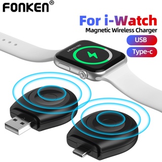 Fonken 迷你便攜式 USB C 型磁性無線充電器適用於 Apple Watch 1-8 系列 iWatch 充電器