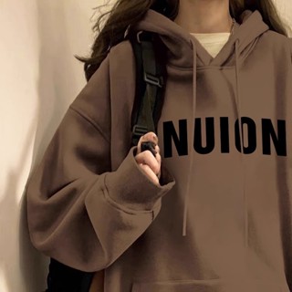 蔓莎💞實拍2023秋冬新款加絨加厚連帽衛衣外套寬鬆美式刺繡上衣