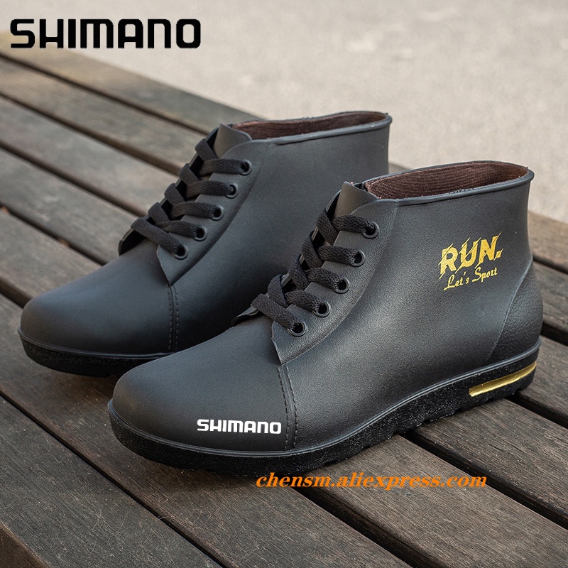 Shimano 旅行運動釣魚鞋防滑防水廚房膠鞋工地耐磨膠鞋雨鞋時尚外穿