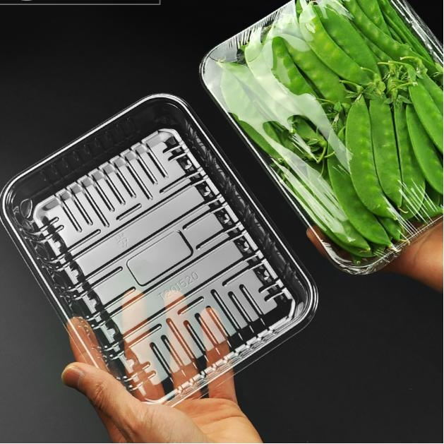 現貨【一次性水果盒】加厚 一次性 水果蔬菜托盤  黑色透明生鮮 打包盒 塑膠包裝盒