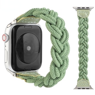 尼龍編織錶帶彈性單環編織手鍊兼容 Apple Watch 44 毫米 40/41 毫米 45/49 毫米 iWatch