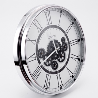 美式鐵藝齒輪鐘錶 歐式藝術復古客廳裝飾掛鐘 創意指針時鐘