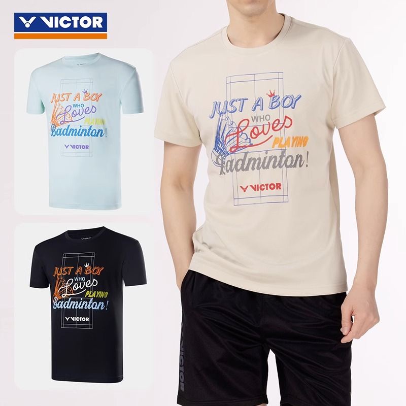 IBUY 羽毛球服 羽球衣 桌球衣 網球服 VICTOR勝利羽毛球服裝男女款訓練係列吸汗針織T恤羽球上衣運動套裝運動服