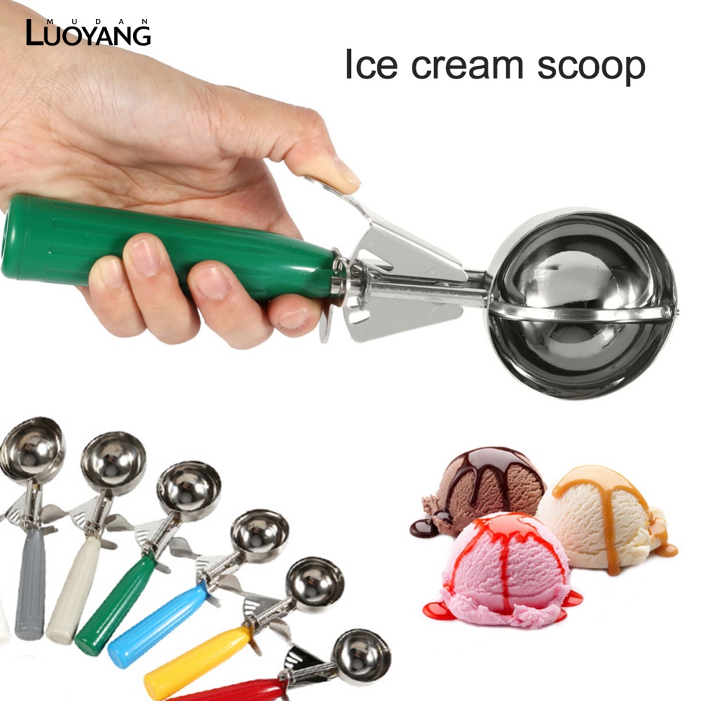 洛陽牡丹 304不鏽鋼冰淇淋勺,塑膠柄雪糕勺,冰淇淋挖球器,挖球勺冰激凌勺