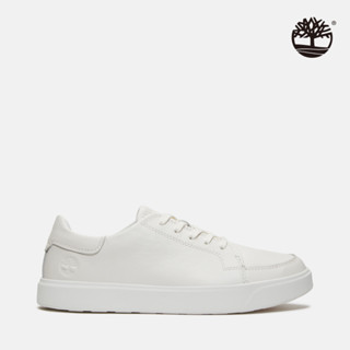 Timberland 男款白色低筒皮革休閒鞋|A6BVJEM2