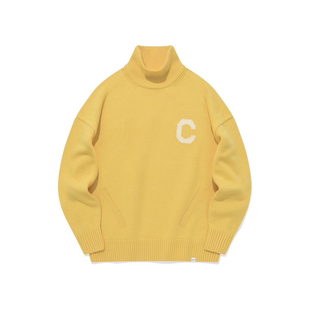[COVERNAT]  C LOGO高領針織衫（黃色） [G7]
