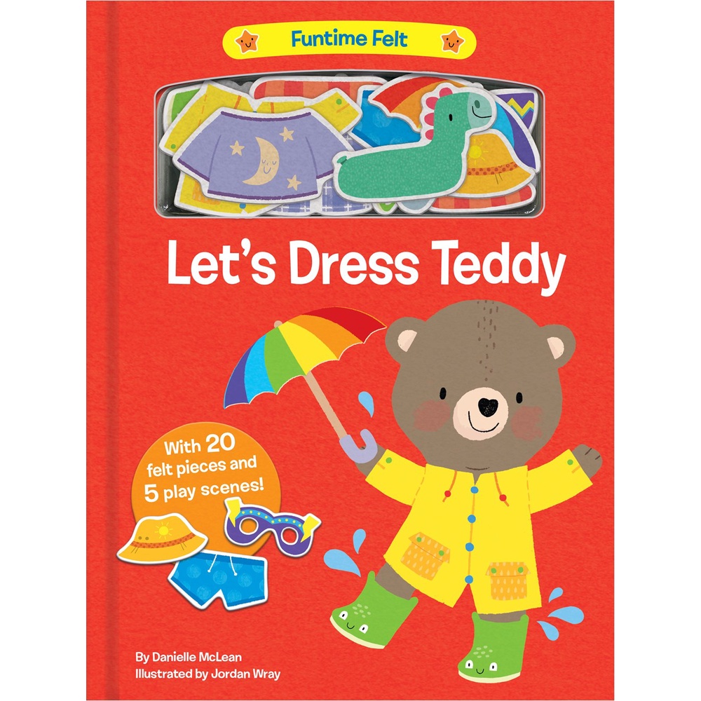 Let's Dress Teddy (With 20 colorful felt play pieces)(硬頁書)/Danielle McLean Funtime Felt 【禮筑外文書店】