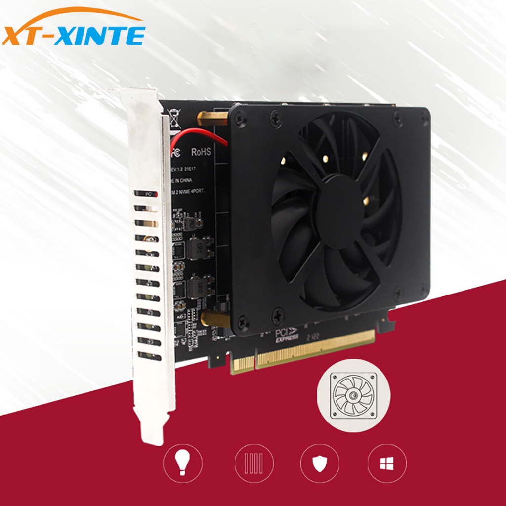 Xt-xinte 適用於 NVME M.2 MKEY 2230 2242 2260 2280 SSD RAID 4 槽固