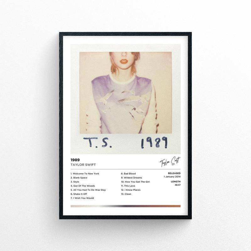 POLAROID Taylor Swift - 1989 年無框海報帆布印刷品 | 寶麗來風格 | 音樂專輯封面藝術品