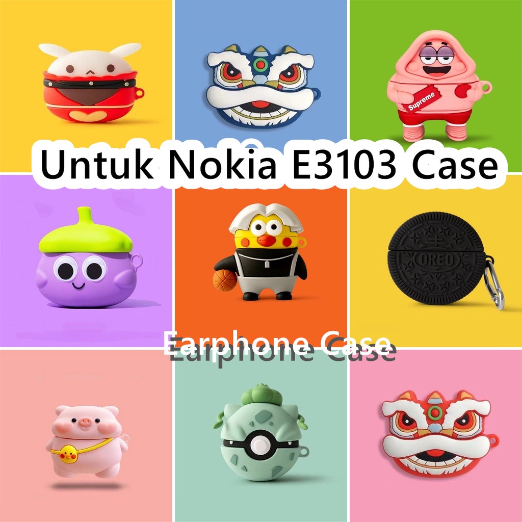 NOKIA 適用於諾基亞 E3103 手機殼可愛卡通小青蛙軟矽膠耳機套 NO.1
