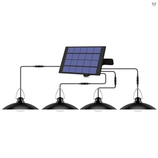 太陽能戶外防水LED感應燈 節能高亮庭院花園吊燈 A款 冷白光 4頭