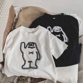 ♕Happy Baby♕兒童長袖 臺灣出貨 手繪畫愛了~韓版男童女童裝印花短袖T恤兒童中小童棉圓領上衣夏裝