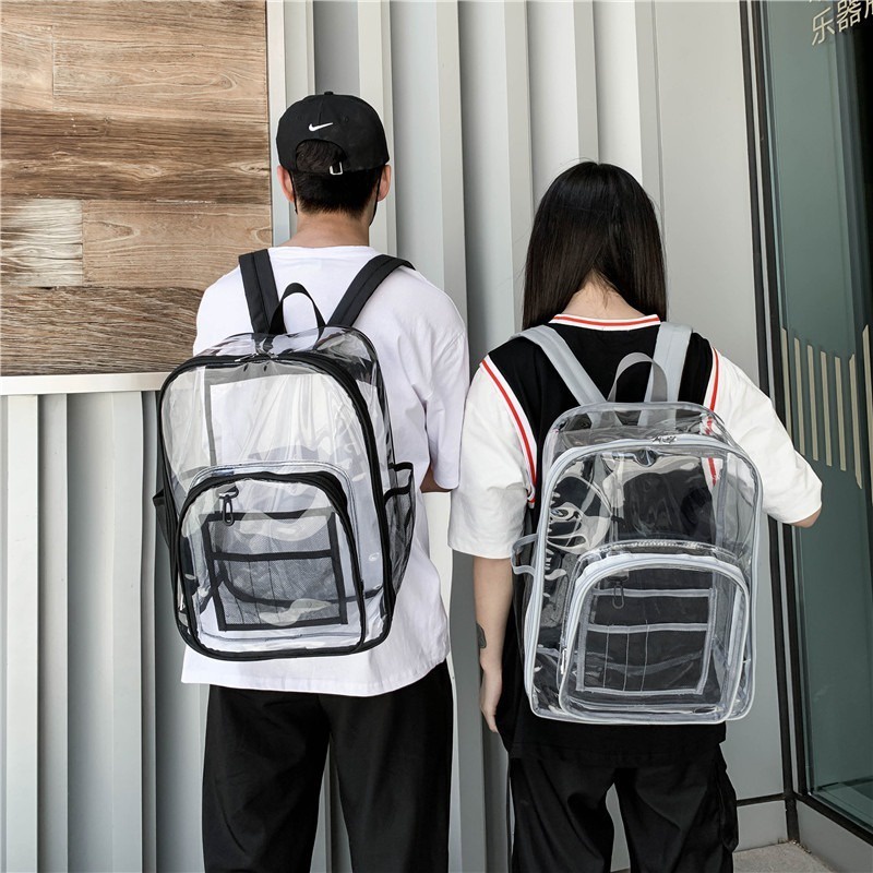 熱銷同款雙肩包🎀小紅書同款 果凍包 簡約 個性 潮流 防水 透明 大容量 學生書包 背包 後背包 肩背包✨