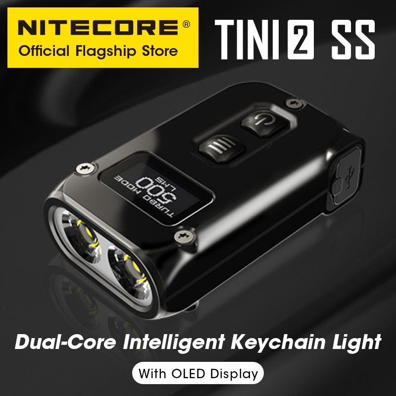 Nitecore TINI2 SS 迷你鑰匙扣燈 EDC 智能手電筒 USB Type-C 可充電 500 流明,LED