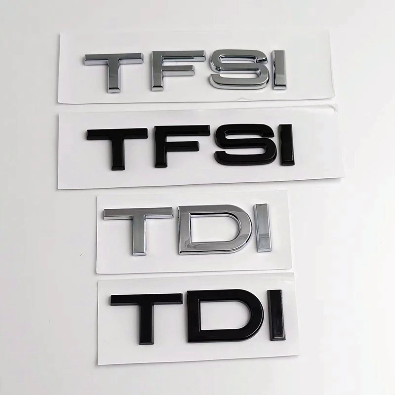 3d ABS 黑色 TFSI 標誌 TDI 字母汽車後備箱標誌徽章適用於奧迪 A3 A4 A5 A6 A7 A8 Q2