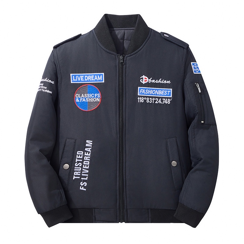 新款男士空軍夾克雙面穿外套   保暖休閒運動時尚飛行夾克