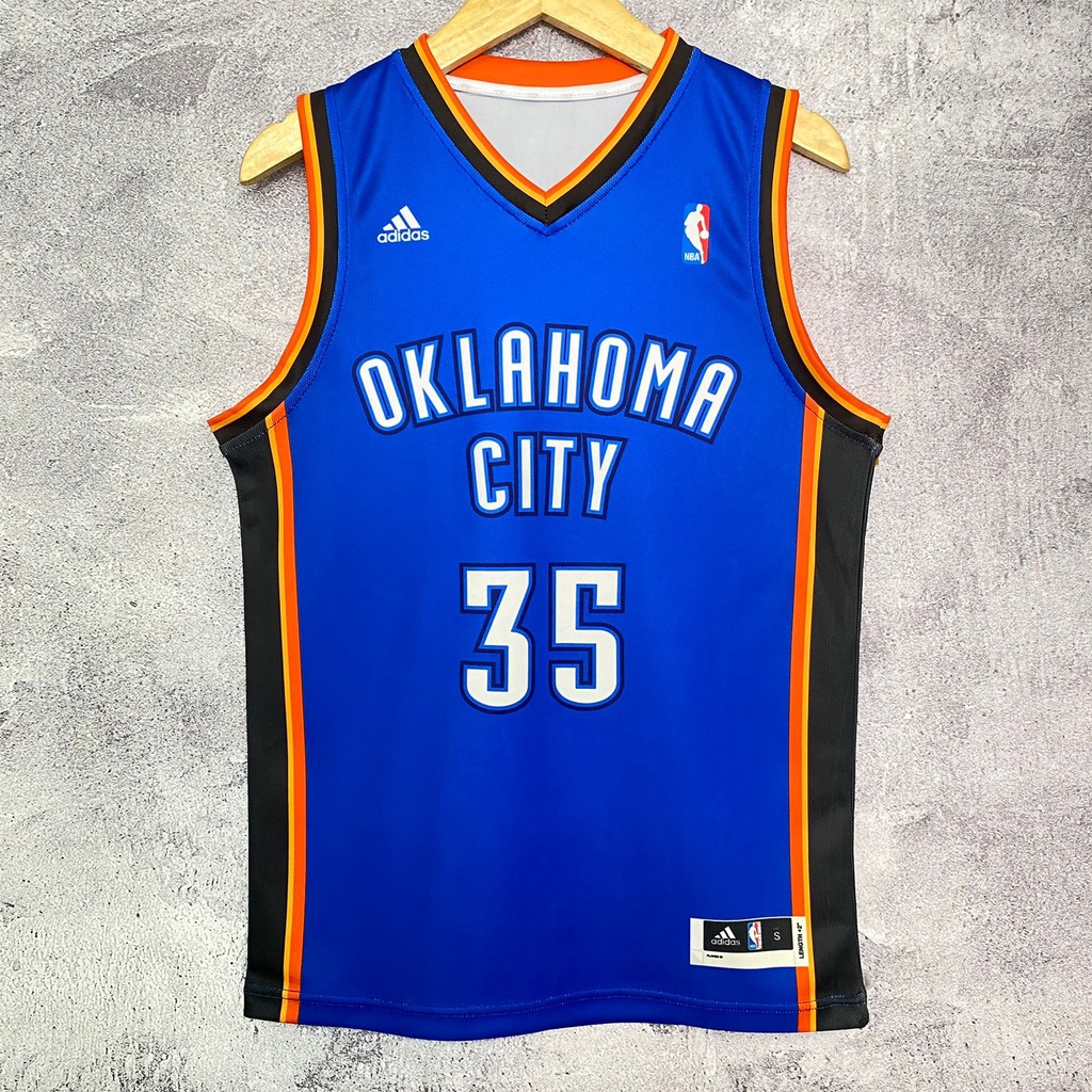 Kevin Durant OKC 35 Thunder BLUE BLUE 球衣籃球 NBA Swingman T 恤定