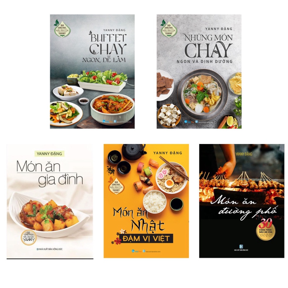 書籍 - 全套街頭菜餚 - 家庭菜餚 - 越南日本菜餚 - 素食自助餐 - 美味素食菜餚(5 本書)