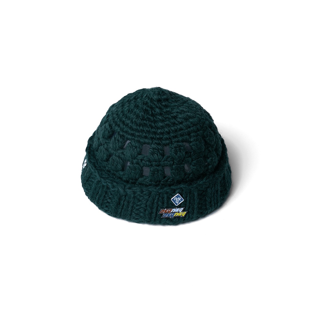 Nozzle Quiz Crochet Beanie (3Pins) 綠色 羊毛粗針織毛帽 帽子 毛帽 【ACS】