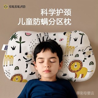 【快速出貨】1-6-12歲兒童卡通防蟎枕頭四季通用寶寶透氣幼兒園小學生分區枕