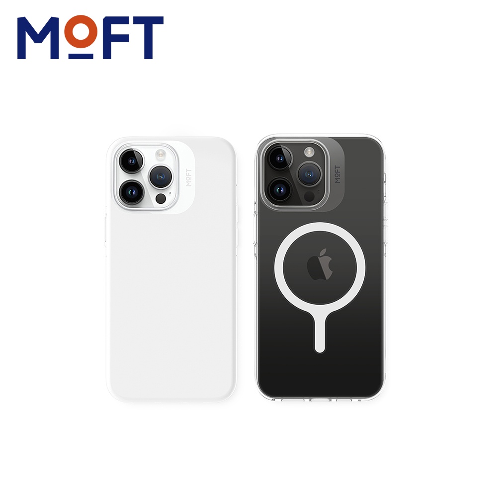 美國MOFT 全新iPhone15系列 雙倍磁力手機保護殼(透明/白色) 雙色可選
