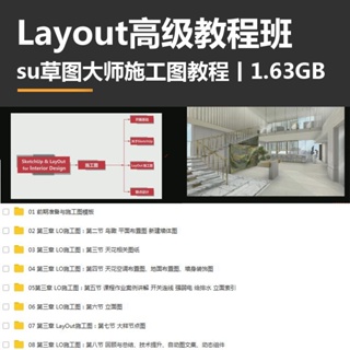 Layout高級教程班二期丨su草圖大師施工圖教程丨1.63GB
