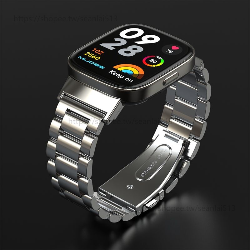 Redmi watch 3 錶帶 紅米手錶 3 active 腕帶 三珠錶帶 金屬磁吸 小米3代 卡扣不銹鋼 替換帶