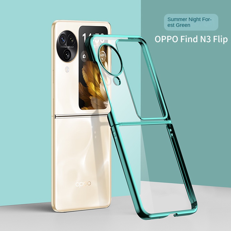Luken 電鍍透明硬殼手機殼適用於 OPPO Find N3 N2 Flip 5G N3flip N2flip Fin