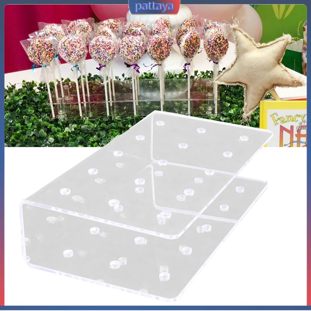 [現貨]  1Pc 亞克力棒棒糖架矩形雙層亞克力亞克力蛋糕流行支架展示棒棒糖架婚禮