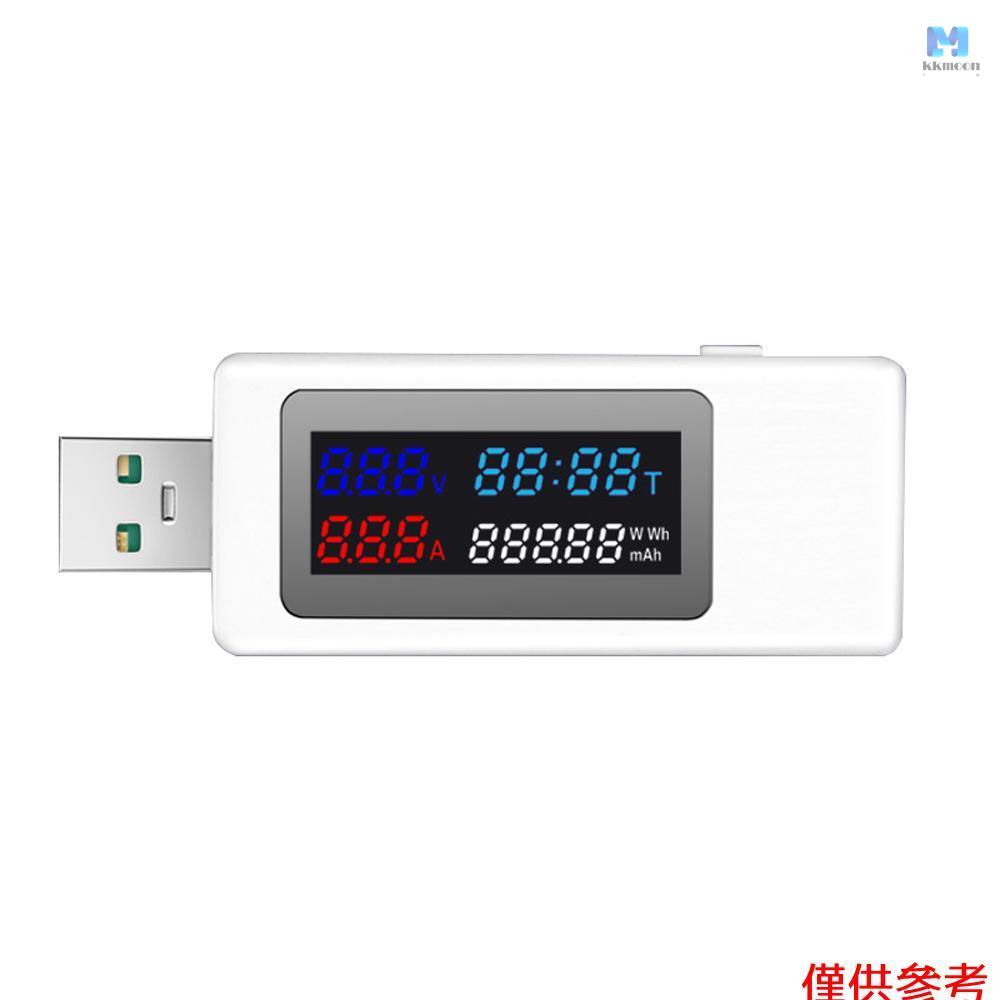 USB功率計測試器6合1電流電壓定時功率容量測試器-精確監控分析