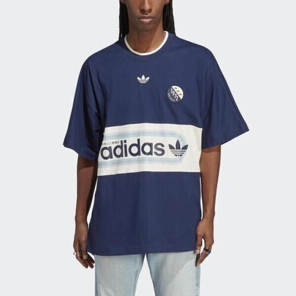 Adidas BPOP TEE IP7168 男 短袖 上衣 T恤 亞洲版 休閒 經典 三葉草 寬鬆 棉質 深藍