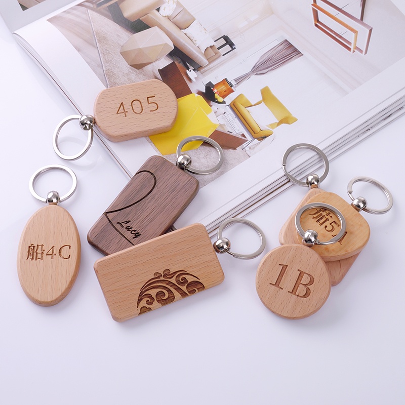 客製 鑰匙扣 木質鑰匙扣 情侶民宿鑰匙牌 創意掛件 實木寵物牌 logo定製 酒店房號牌