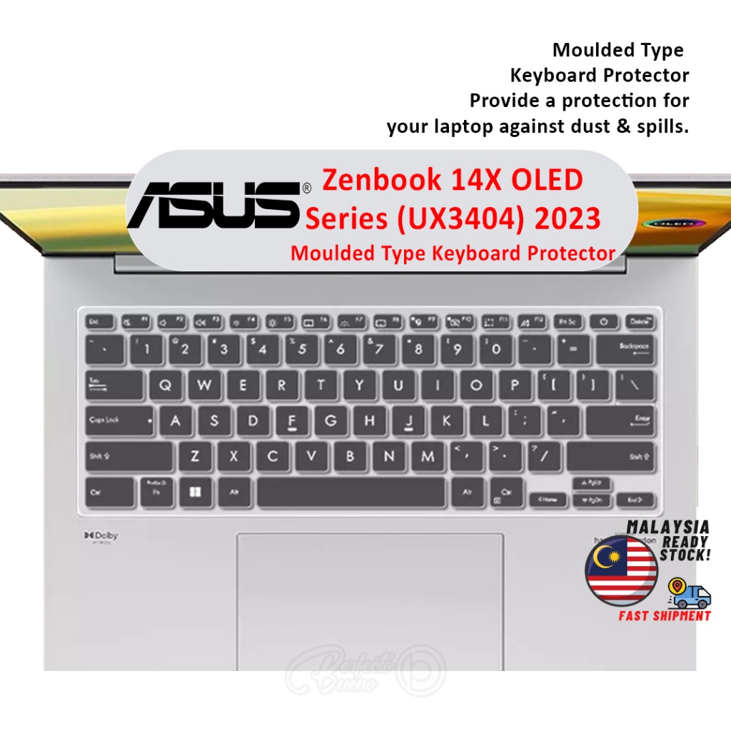 華碩 Zenbook 14X OLED 系列 UX3404 2023 型號 14 英寸鍵盤保護套 TPU 鍵盤保護膜